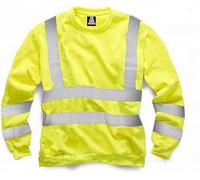 LIZZIE JACOBS Hi Viz Crew Neck Fleece Jumpers Hi Vis Sweatshirts High Visibility Security Work Super Soft Warm Cosy Fleece Tops (as8, alpha, x_l, regular, regular, Yellow, X-Large)