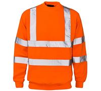LIZZIE JACOBS Hi Viz Crew Neck Fleece Jumpers Hi Vis Sweatshirts High Visibility Security Work Super Soft Warm Cosy Fleece Tops (as8, alpha, m, regular, regular, Orange, Medium)