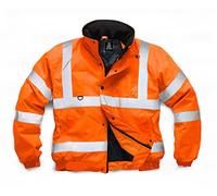 LIZZIE JACOBS Hi Viz High Visibility Bomber Jackets Hi Vis Safety Security Reflective Protective Waterproof Work Wear Bomber Jackets (UK, Alpha, 3XL, Regular, Regular, Orange)