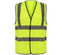 LIZZIE JACOBS Hi Viz Vis High Visibility Vests Reflective Tape Safety Hi Vis Security Work Lightweight Waterproof Workwear Vests (X-Large, Yellow)