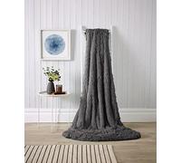 LIZZIE JACOBS Hug & Snug Long Pile Fleece Throws Super Soft Warm Cosy Sofa Settee Bed Fleece Blankets (Blanket - 150 x 200 CM, Charcoal LW)