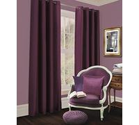 LIZZIE JACOBS Luxury Blackout Eyelet Top Curtains Black Out Thermal Ring Top Curtain Pair Window Treatment Living Room Bed Room Curtains (66" (Width) x 90" (Drop), Aubergine)