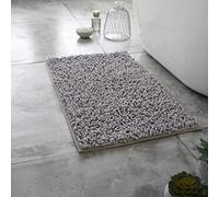 LIZZIE JACOBS Luxury Loop 2 Piece Bath Mat and Pedestal Mat Sets Extra Soft Water Absorbent Regular Size Non Slip Bathroom Toilet Rugs (Silver)