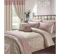 LIZZIE JACOBS Marie Embroidered Signature Style Matching Curtains Pair (Pink, Curtain Pair 66"x90")