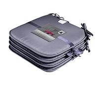 LIZZIE JACOBS Memory Foam Seat Cushions With Ties, Luxurious Super Soft Cushions for Indoor Outdoor Garden Patio Dining Kitchen and Office Chairs (4 pieces, Charcoal)