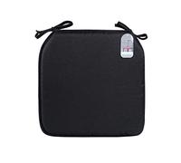 LIZZIE JACOBS Memory Foam Seat Pads With Ties Luxurious Super Soft Removable Seat Pads For Indoor Outdoor Garden Patio Dinning Kitchen and Office Chairs (1 Seat Pad, Black)