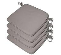 LIZZIE JACOBS Memory Foam Seat Pads With Ties Luxurious Super Soft Removable Seat Pads For Indoor Outdoor Garden Patio Dinning Kitchen and Office Chairs (2 Seat Pads, Silver)