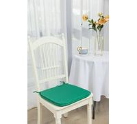 LIZZIE JACOBS Memory Foam Seat Pads With Ties Luxurious Super Soft Removable Seat Pads For Indoor Outdoor Garden Patio Dinning Kitchen and Office Chairs (4 Seat Pads, Green)