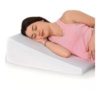 LIZZIE JACOBS Memory Foam Wedge Pillow For Back Neck Pain Better Breathing Circulation Acid Reflux Washable Cover Included Therapy Bed Wedge Pillow Ideal for Sleeping Reading Rest Elevation