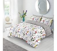 LIZZIE JACOBS New 100% Cotton 200 Thread Count Super Soft Duvet Cover Sets Reversible Printed Duvet Quilt Cover Sets FL (Flowers, King)