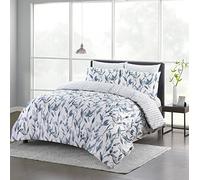 LIZZIE JACOBS New 100% Cotton 200 Thread Count Super Soft Duvet Cover Sets Reversible Printed Duvet Quilt Cover Sets FL (Vintage Blue, King)