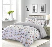 LIZZIE JACOBS New 200 Thread Count 100% Cotton Super Soft Duvet Cover Sets Reversible Printed Quilt Cover Bedding Sets (White Floral, King)