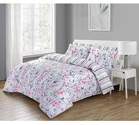 LIZZIE JACOBS New 200 Thread Count 100% Cotton Super Soft Duvet Cover Sets Reversible Printed Quilt Cover Bedding Sets (Double, Butterfly Flowers)