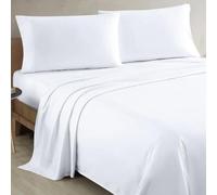 LIZZIE JACOBS New 200 Thread Count Flat Sheets 100% Egyptain Cotton Hotel Quality Super Soft Fade Shrinkage and Wrinkle Resistant Flat Bed Sheets (White, King), TCFBSGC-272