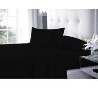 LIZZIE JACOBS New 200 Thread Count Flat Sheets 100% Egyptain Cotton Hotel Quality Super Soft Fade Shrinkage and Wrinkle Resistant Flat Bed Sheets (Black, Double), TCFBSGC-272
