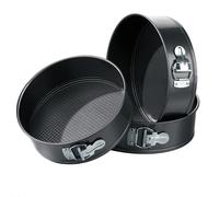 LIZZIE JACOBS New 3 Pcs Non Stick Springform Bakeware Tin Set Baking Trays Leakproof Round Cake Tin with Removable Bottom Carbon Steel Baking Trays High Temperature Resistant