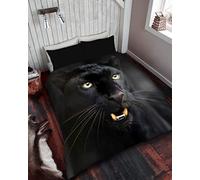 LIZZIE JACOBS New 3D Animals Print Faux Fleece Throws Luxurious Super Soft Warm Cosy Sofa Settee Bed Mink Faux Fleece Anti Allergy Kids Adults Blankets (Double -150x200 cm, Black Panther)