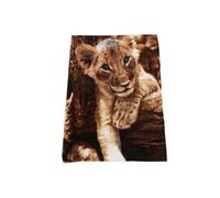 LIZZIE JACOBS New 3D Animals Print Faux Fur Fleece Throws Luxurious Super Soft Warm Cosy Sofa Settee Bed Fleece Anti Allergy Kids Adults Blankets (Cub, Double -150x200 cm)