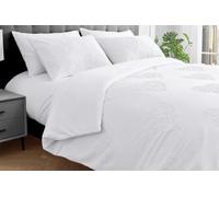LIZZIE JACOBS New 3D Embossed Signature Style Duvet Cover Sets Soft Easy Care Quilt Covers Bedding Sets with Pillowcases (stirling Heart , Double), White