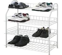LIZZIE JACOBS New 4-Tier Shoe Rack Metal Shoe Shelf Storage Organizer Stackable Shoe Tower Standing Shelves Hold up to 16-20 Pairs of Shoes for Living Room Bed Room Closet Entryway Hallway Dorm Room