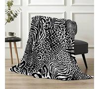 LIZZIE JACOBS New Animal Skin Pattern Faux Fleece Throws Luxurious Super Soft Warm Cosy Sofa Settee Bed Mink Fleece Blankets (Double - 150x200cm, Leopard Skin Grey)