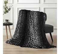 LIZZIE JACOBS New Animal Skin Pattern Faux Fleece Throws Luxurious Super Soft Warm Cosy Sofa Settee Bed Mink Fleece Blankets (Double - 150x200cm, Jungle Skin Dark Grey)