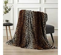 LIZZIE JACOBS New Animal Skin Pattern Faux Fleece Throws Luxurious Super Soft Warm Cosy Sofa Settee Bed Mink Fleece Blankets (Double - 150x200cm, Jungle Skin Natural)