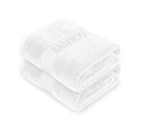LIZZIE JACOBS New Bamboo Towels 600 GSM Luxury Extra Thick 60% Bamboo 40% Cotton Material Super Soft Highly Absorbent Quick Dry Soft Extra Large Towels or Bath Sheets (White, Pack of 2 Hand Towels)