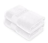 LIZZIE JACOBS New Bamboo Towels 600 GSM Luxury Extra Thick 60% Bamboo 40% Cotton Material Super Soft Highly Absorbent Quick Dry Soft Extra Large Towels or Bath Sheets (White, Pack of 2 Bath Sheets)