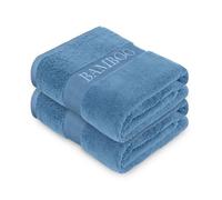 LIZZIE JACOBS New Bamboo Towels 600 GSM Luxury Extra Thick 60% Bamboo 40% Cotton Material Super Soft Highly Absorbent Quick Dry Soft Extra Large Towels or Bath Sheets (Blue, Pack of 2 Hand Towels)