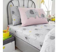 LIZZIE JACOBS New Children Designs Luxurious Printed Kids Boys Girls Matching Fitted Sheet Set (Double Fitted Sheet Set, Elephant Friends)