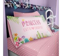 LIZZIE JACOBS New Children Designs Luxurious Printed Kids Boys Girls Matching Fitted Sheet Set (Single Fitted Sheet Set, Cutie Saurus Pink)