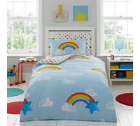 LIZZIE JACOBS New Children Designs Quilt Cover Sets Luxurious Printed Kids Boys Girls Duvet Cover Sets Reversible Bedding Sets (Double Duvet Set, Sunny Rainbow)