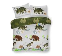 LIZZIE JACOBS New Children Designs Quilt Cover Sets Luxurious Printed Kids Boys Girls Duvet Cover Sets Reversible Bedding Sets (Single Duvet Set, PreHistoric Dino)