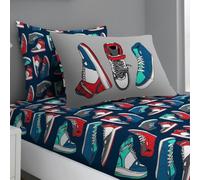 LIZZIE JACOBS New Children Designs Quilt Cover Sets Luxurious Printed Kids Boys Girls Duvet Cover Sets Reversible Bedding Sets (High Tops, Single Fitted Sheet Set)