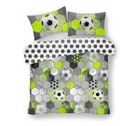 LIZZIE JACOBS New Children Designs Quilt Cover Sets Luxurious Printed Kids Boys Girls Duvet Cover Sets Reversible Bedding Sets (Single Duvet Set, Football Stamp)
