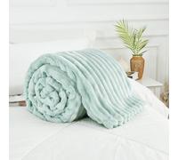 LIZZIE JACOBS New Chunky Cord Teddy Sherpa Fleece Throws Super Soft Warm Cosy Luxurious Sofa Settee Bed Throws Blankets For Kids and Adults (Duck Egg GC, Double - 150x200cm)