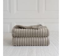 LIZZIE JACOBS New Chunky Cord Teddy Sherpa Fleece Throws Super Soft Warm Cosy Luxurious Sofa Settee Bed Throws Blankets For Kids and Adults (Beige, Double - 150x200cm)