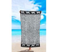 LIZZIE JACOBS New Cotton Rich Large Jumbo Size Beach Towels Super Soft Absorbent Lightweight Quick Drying Pool Towel for Swimming Sports Gym Holidays Camping Oversize Beach Towels (Leopard)