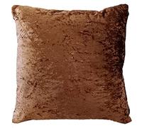 LIZZIE JACOBS New Crushed Velvet Super Soft Luxury Stylish Cushion Covers Crushed Velvet Material Shiny Glittery Cushion Covers 43x43cms Size (Brown)
