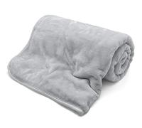 LIZZIE JACOBS New Faux Fur Fleece Throws Luxurious Super Soft Warm Cosy Sofa Settee Bed Mink Throws Blankets For Kids and Adults (Silver, Double -150x200cm)