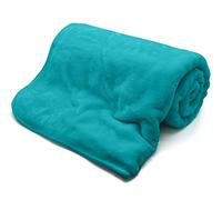 LIZZIE JACOBS New Faux Fur Fleece Throws Luxurious Super Soft Warm Cosy Sofa Settee Bed Mink Throws Blankets For Kids and Adults (Teal, Double -150x200cm)