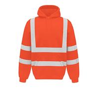 LIZZIE JACOBS New Hi Viz Pullover Hoodies Safety Fleece Hi Vis Sweatshirt Work Tops Jumpers GO/RT Compliant High Visibility Mens Pullover Hoody (5X-Large, Orange)