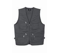 LIZZIE JACOBS New Men's Cotton Rich Waistcoat Jacket Multi Pocket Vest Outdoor Fishing Camping Activewear Sleeveless Traveling Photography Hiking Hunting Tactical Outerwear Gilet (XX-Large, Charcoal)