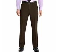 LIZZIE JACOBS New Mens Formal Trousers Business Office Work Smart Dress Pants Straight Leg Flat Front Regular Fit Everpress Casual Home Pants (as8, Waist_Inseam, Numeric_34, Numeric_31, Brown)