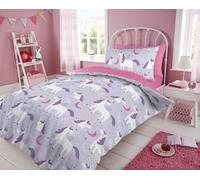 LIZZIE JACOBS New Microfibre Printed Duvet Cover Sets Reversible Soft Easy Care Quilt Covers Bedding Set With Pillowcases (Magical Unicorn Girls, Single)