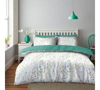 LIZZIE JACOBS New Microfibre Printed Duvet Cover Sets Reversible Soft Easy Care Quilt Covers Bedding Set With Pillowcases (Meadow, King)