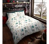 LIZZIE JACOBS New Microfibre Printed Duvet Cover Sets Reversible Soft Easy Care Quilt Covers Bedding Set With Pillowcases (Woodland Stag, Single)