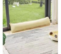 LIZZIE JACOBS New Plain Dyed Fabric Hollowfibre Filled Draught Excluders Cushion Heavy Duty Draught Stopper for Bottom of Door or Window Draft Insulator Draft Guard Energy Saver 90x18cm (Cream)
