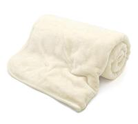 LIZZIE JACOBS New Plain Faux Fleece Throws Luxurious Super Soft Warm Cosy Sofa Settee Bed Mink Faux Fleece Blankets (Double -150x200cm, Cream)
